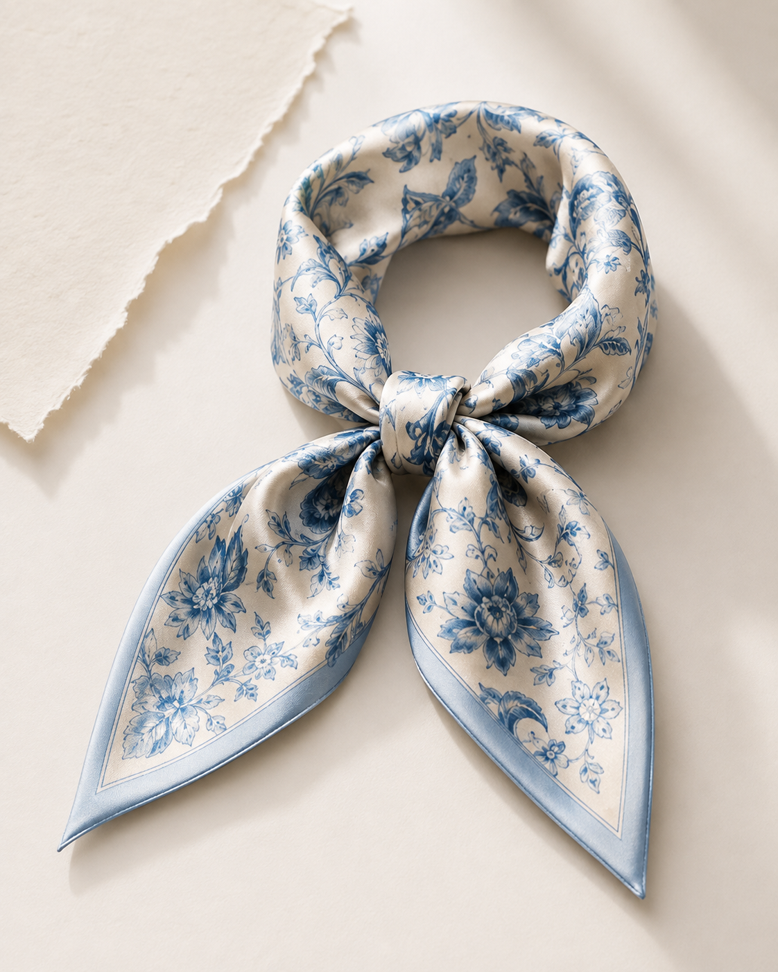 TÁCITA Lenço de Seda 53, Azul floral