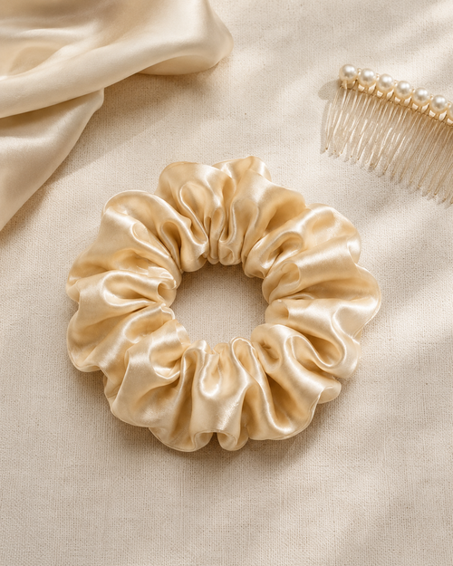 TÁCITA Scrunchie de Seda, Champagne