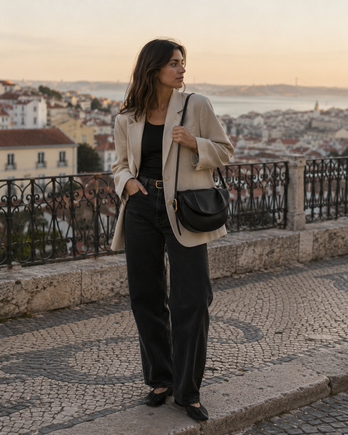 TÁCITA SIENA — Saddle em Couro, Preto — imagem 3